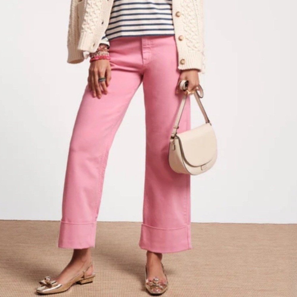 Frances Valentine Smarty Cuffed Jeans Pink Size 6 - Picture 3 of 15